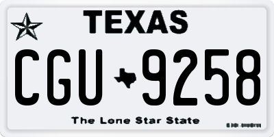 TX license plate CGU9258