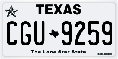 TX license plate CGU9259