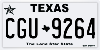 TX license plate CGU9264