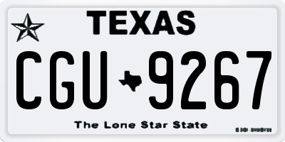 TX license plate CGU9267