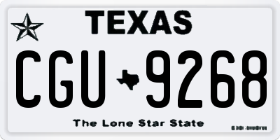 TX license plate CGU9268