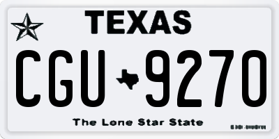 TX license plate CGU9270