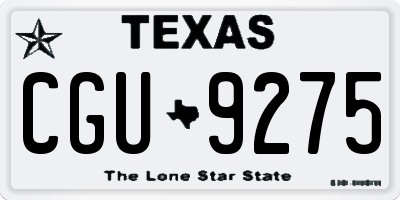 TX license plate CGU9275