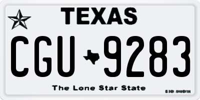 TX license plate CGU9283