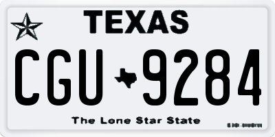 TX license plate CGU9284