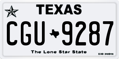 TX license plate CGU9287