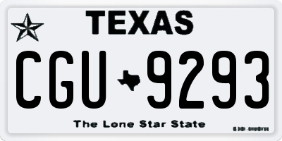 TX license plate CGU9293