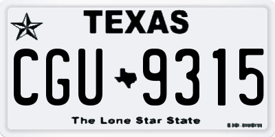 TX license plate CGU9315