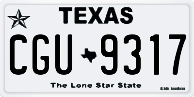 TX license plate CGU9317
