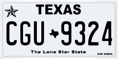 TX license plate CGU9324