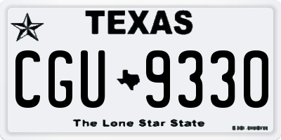 TX license plate CGU9330