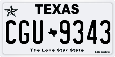 TX license plate CGU9343