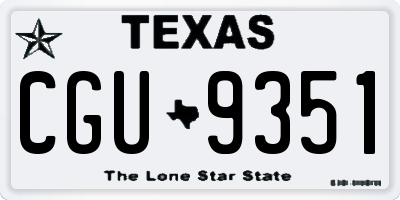 TX license plate CGU9351