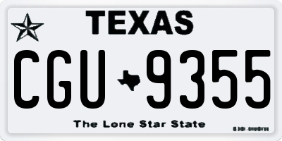 TX license plate CGU9355