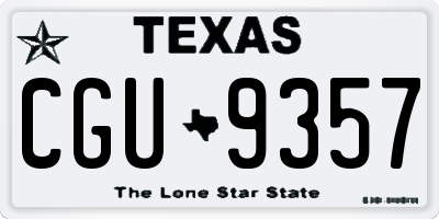 TX license plate CGU9357