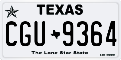 TX license plate CGU9364