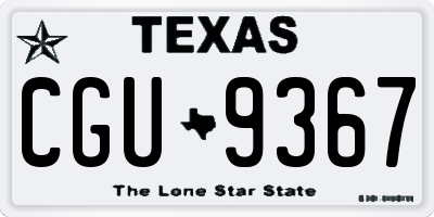 TX license plate CGU9367