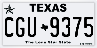 TX license plate CGU9375