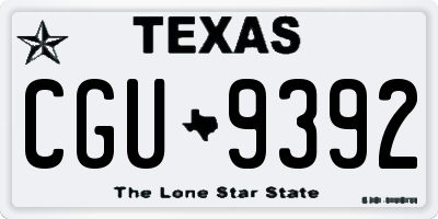 TX license plate CGU9392