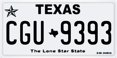 TX license plate CGU9393