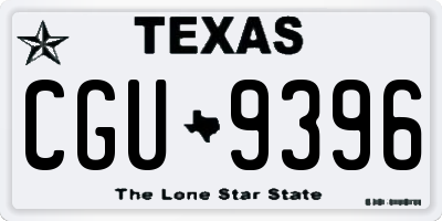 TX license plate CGU9396