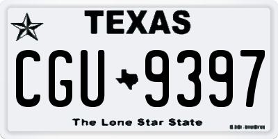 TX license plate CGU9397