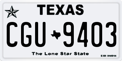 TX license plate CGU9403