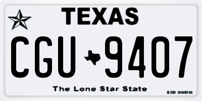 TX license plate CGU9407