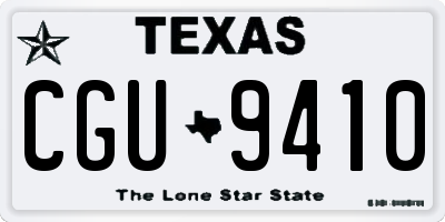 TX license plate CGU9410