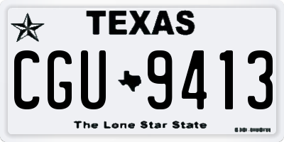 TX license plate CGU9413