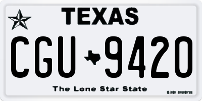 TX license plate CGU9420