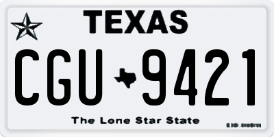 TX license plate CGU9421
