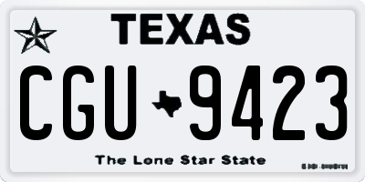 TX license plate CGU9423