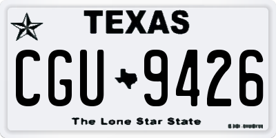 TX license plate CGU9426