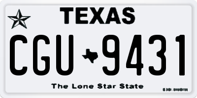 TX license plate CGU9431