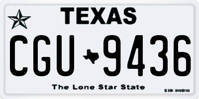 TX license plate CGU9436