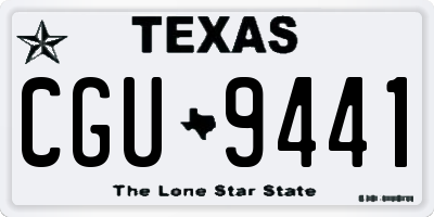 TX license plate CGU9441