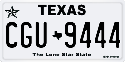 TX license plate CGU9444
