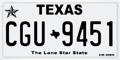 TX license plate CGU9451