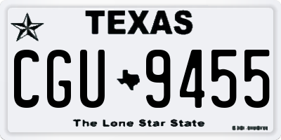 TX license plate CGU9455