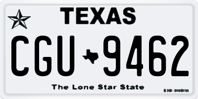 TX license plate CGU9462