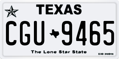 TX license plate CGU9465