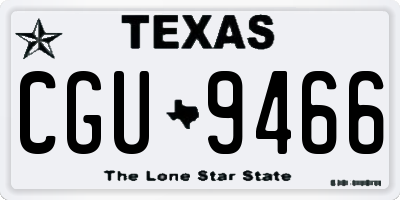 TX license plate CGU9466