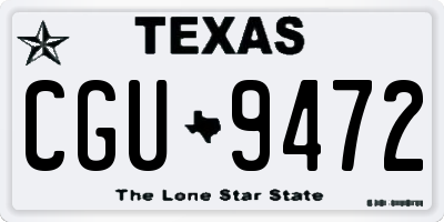 TX license plate CGU9472