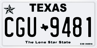 TX license plate CGU9481