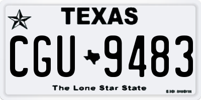 TX license plate CGU9483