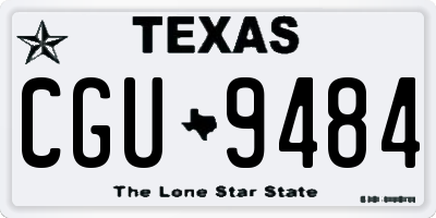 TX license plate CGU9484