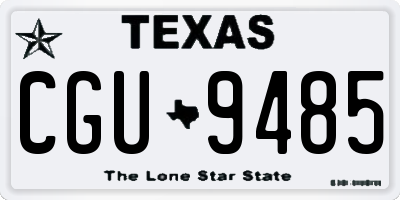 TX license plate CGU9485