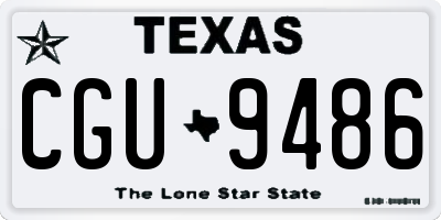 TX license plate CGU9486