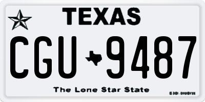 TX license plate CGU9487